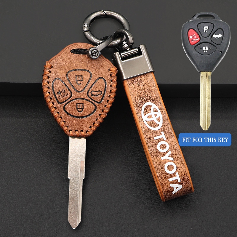 เคสกุญแจรถยนต์ Toyota 4 ปุ่มเข้ากันได้กับพวงกุญแจหุ้มกุญแจ Toyota vigo/innova/altis/camry