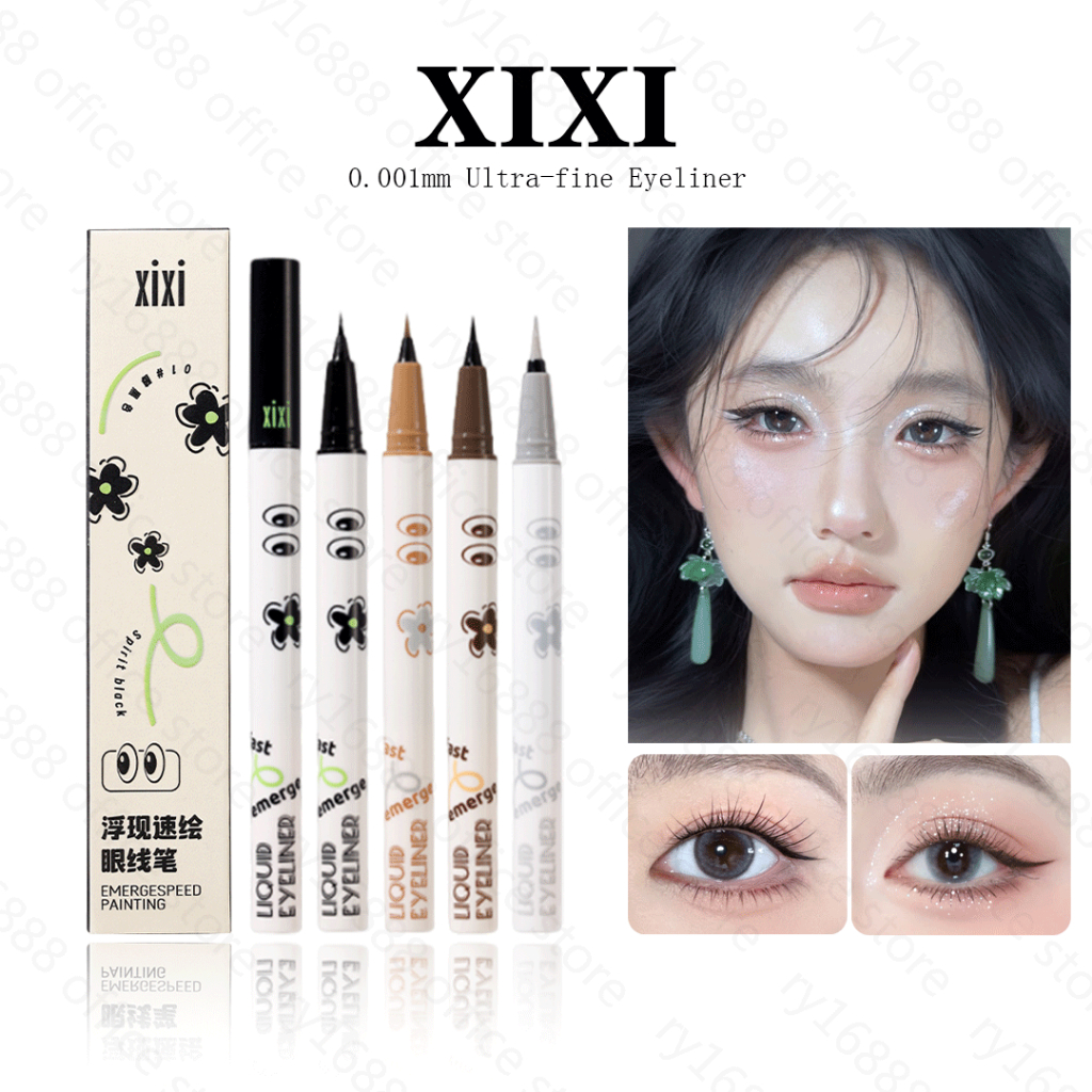 Xixi 0.001 มม.อายไลเนอร์ดินสอ 4 สี ไฮไลท์กากเพชรแต่งหน้าเพิ่มความสว่างให้ดวงตา กันน้ำแห้งเร็วกันรอยเปื้อนอายไลเนอร์ D725