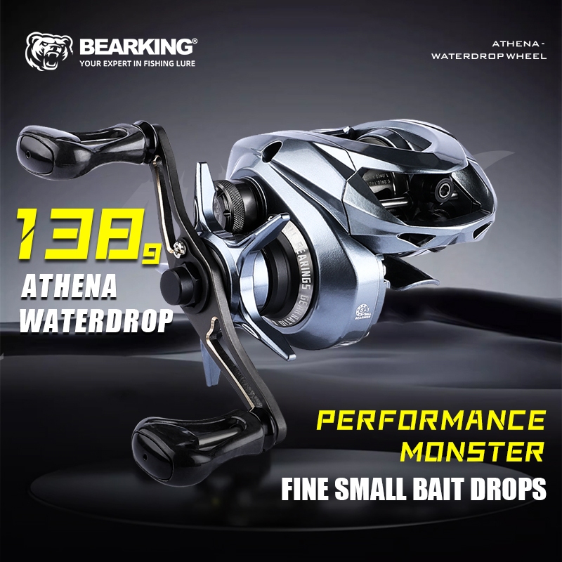 Bearking Athena 138g Ultra-Light Baitcasting Reel - 8.2:1 อัตราทดเกียร์, 5+1 BB, ลากสูงสุด 4 กก., ระบบเบรก GSV, ตัวคาร์บอน