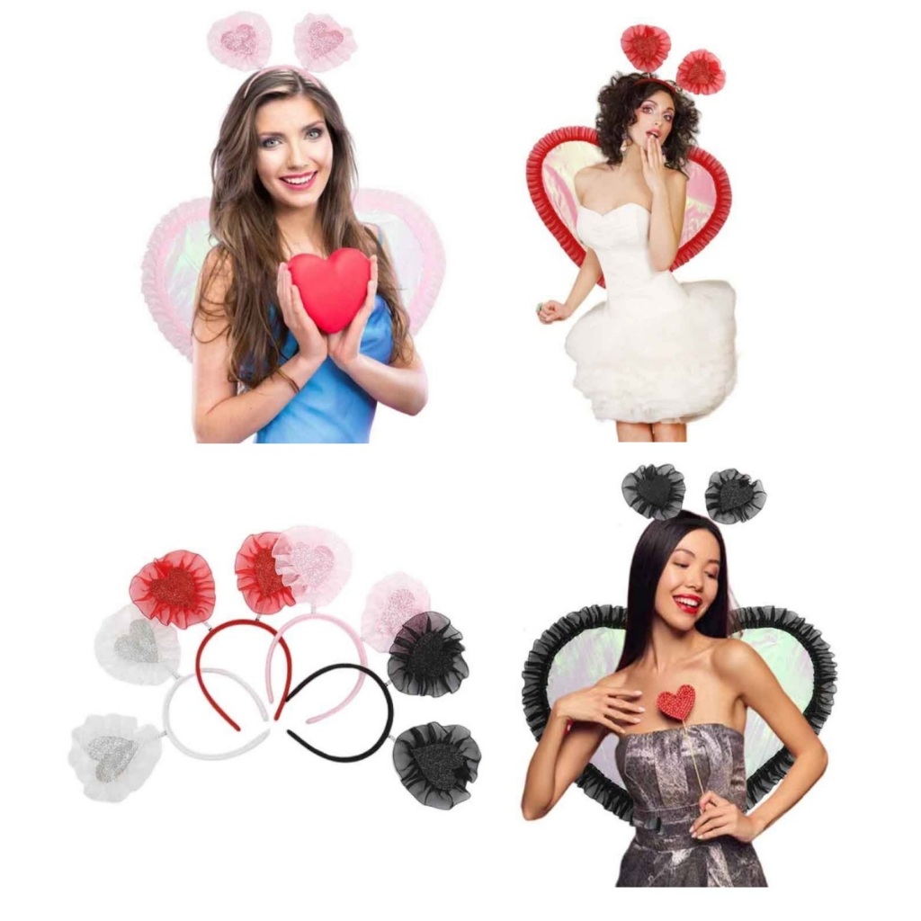 Alia Angel Wings Ears Headband เด็ก-ผู้ใหญ่ฮาโลวีนเครื่องแต่งกายคริสต์มาส Devils Wings
