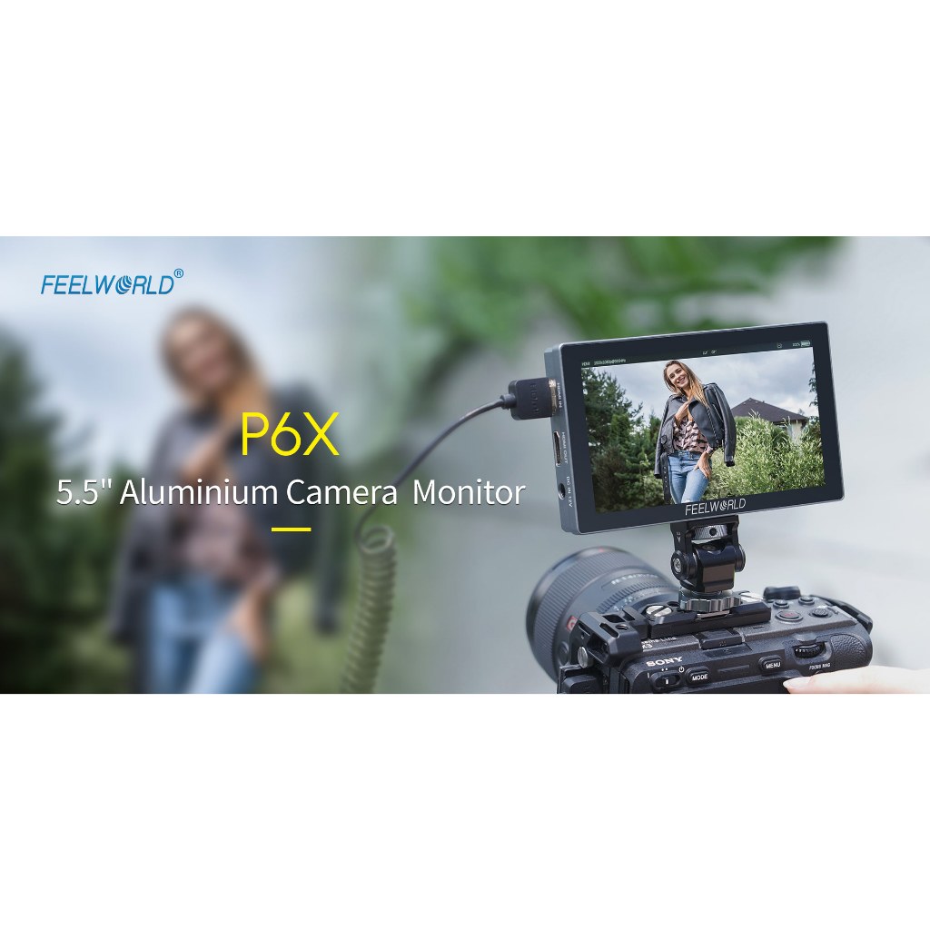 Feelworld P6X 5.5 "Aluminium Camera monitor จอภาพหน้าจอสัมผัส, กล้อง DSLR 1000nit, 3D LUT