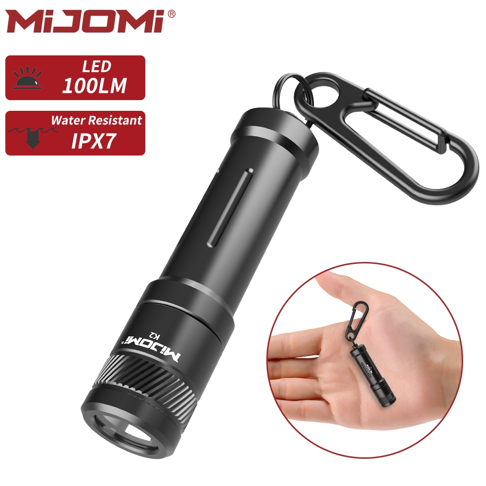 SAMSUNG Mijomi K2 พวงกุญแจไฟฉาย LED 100 ลูเมน ใช้แบตเตอรี่ AAA IPX7 กันน้ํา แบบพกพา น้ําหนักเบา สําหรับเดินป่า ตั้งแคมป์