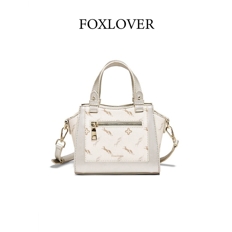 FOXLOVER กกระเป๋าถือสตรี แฟชั่น การพิมพ์ มีสามสีให้เลือก กระเป๋าหนัง