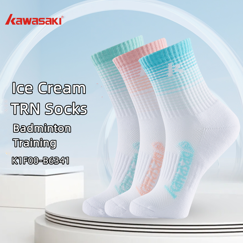 KAWASAKI ถุงเท้าแบดมินตันคาวาซากิ TRN ถุงเท้าฝึกซ้อม Professional ผ้าขนหนูหนา Breathable บาสเกตบอลวิ