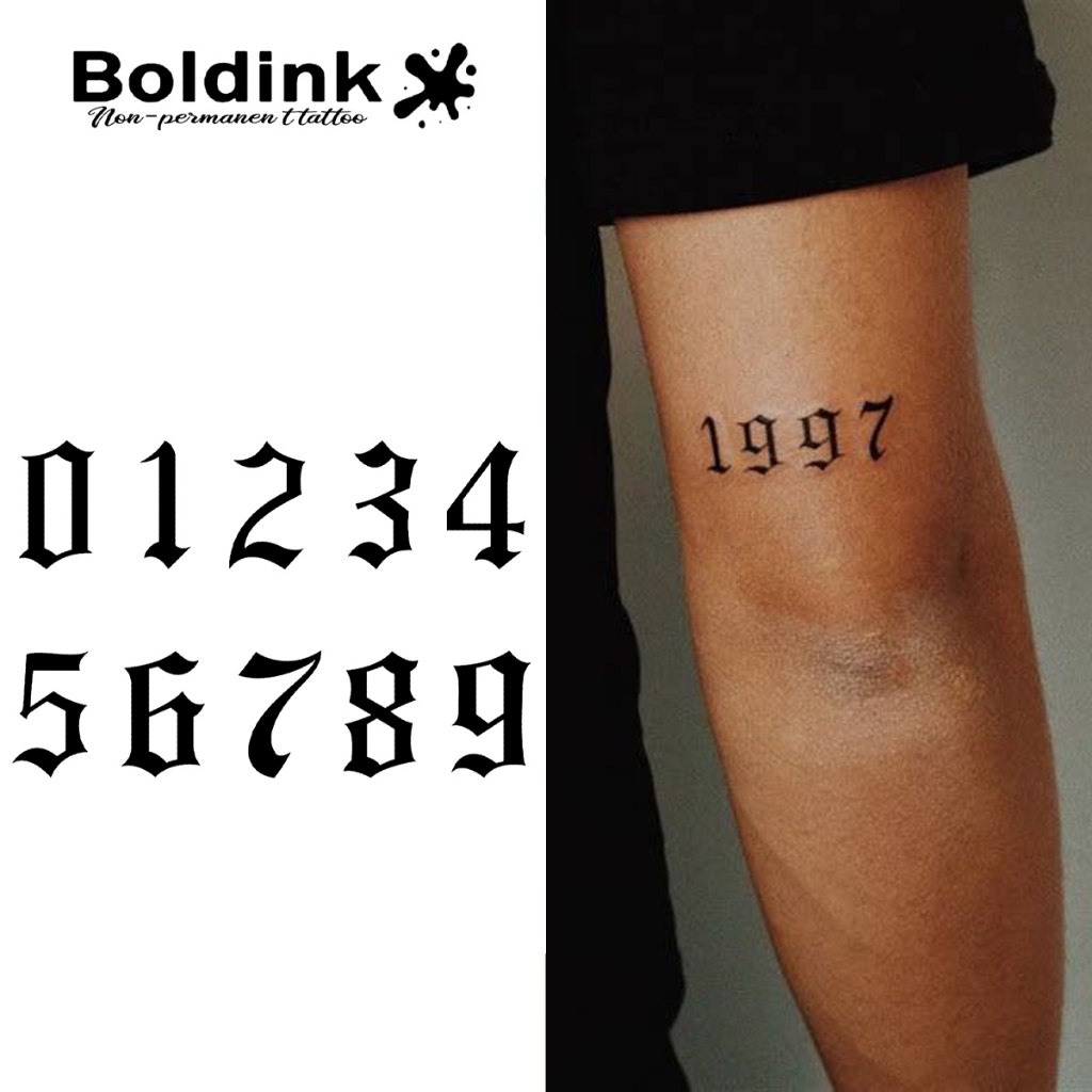 หมายเลข0-9รอยสักชั่วคราว,สุดท้ายถึง15วันเทคโนโลยีใหม่เมจิกกันน้ํากึ่งถาวรสติกเกอร์,รายการที่เรียบง่ายและมีสไตล์เหมาะสําหรับทุกก