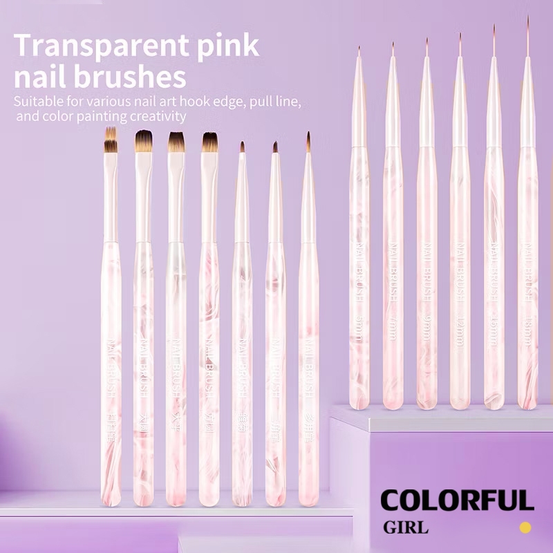 อะคริลิคเล็บแปรง 13 สไตล์ให้เลือก แปรงเล็บแปรงอะคริลิค Uv Gel Extension แปรงเล็บเครื่องมือ พู่กันไล่สี สําหรับตกแต่งเล็บ พร้อมฝาปิด