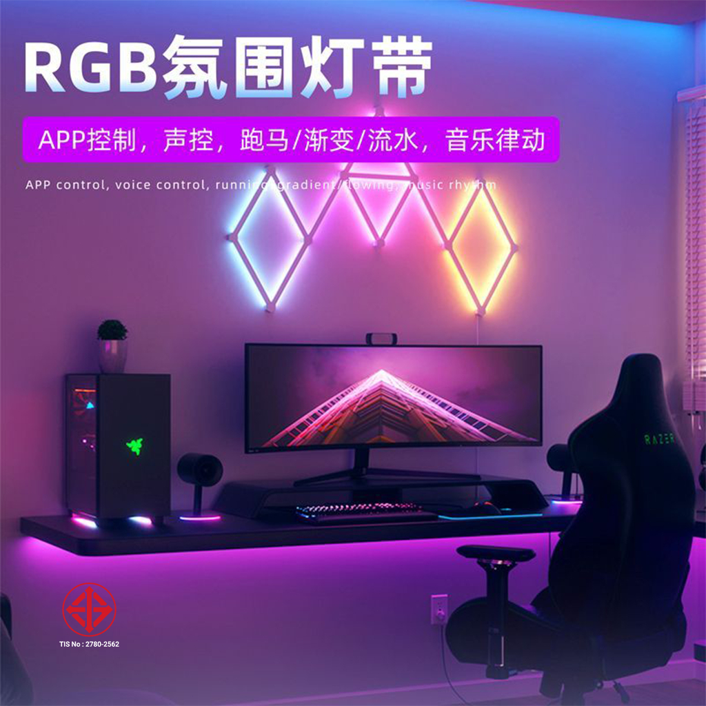 อัพเกรด RGBIC ไฟแต่งห้อง led ไฟติดห้องไฟตกแต่ง ไฟเส้น led Rainbow color ไฟเส้น ไฟเปลี่ยนสี ซิงค์กับเพลง ไฟเปลี่ยนสี