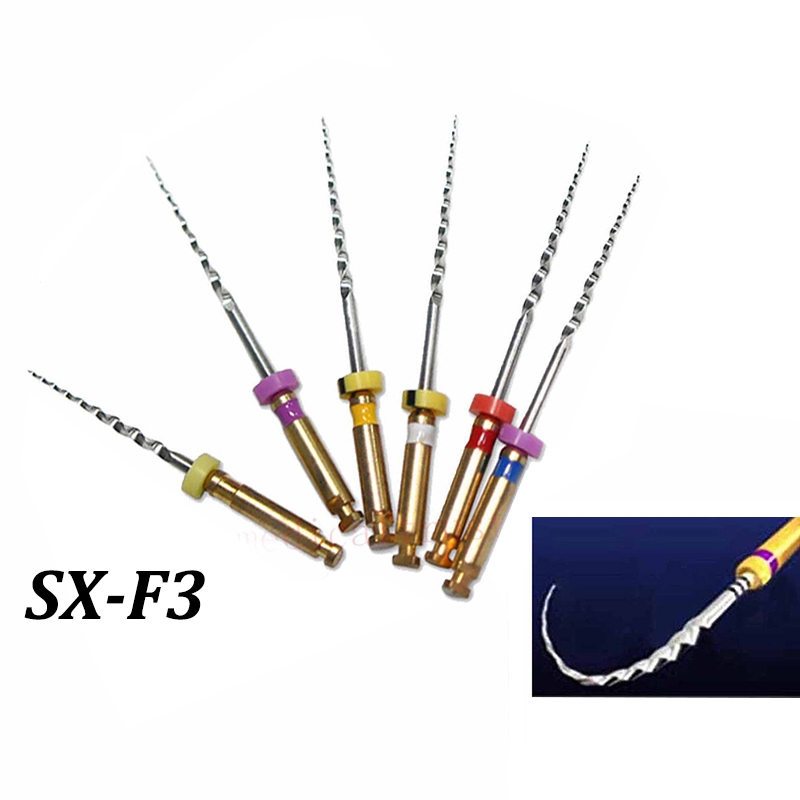 6 ชิ้น/กล่อง Endo Canal Root ไฟล์ NiTi Super Rotary เครื่องยนต์ใช้เปิดใช้งาน Endodontic F3
