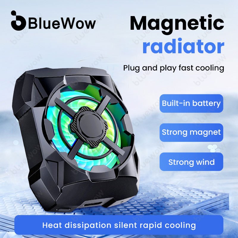 Bluewow แม่เหล็กโทรศัพท์มือถือ Cooler พัดลมระบายความร้อนแบบพกพา AL16 หม้อน้ําโทรศัพท์มือถือ Cooling เครื่องมือ Mute Dissipate สําหรับการเล่นเกม