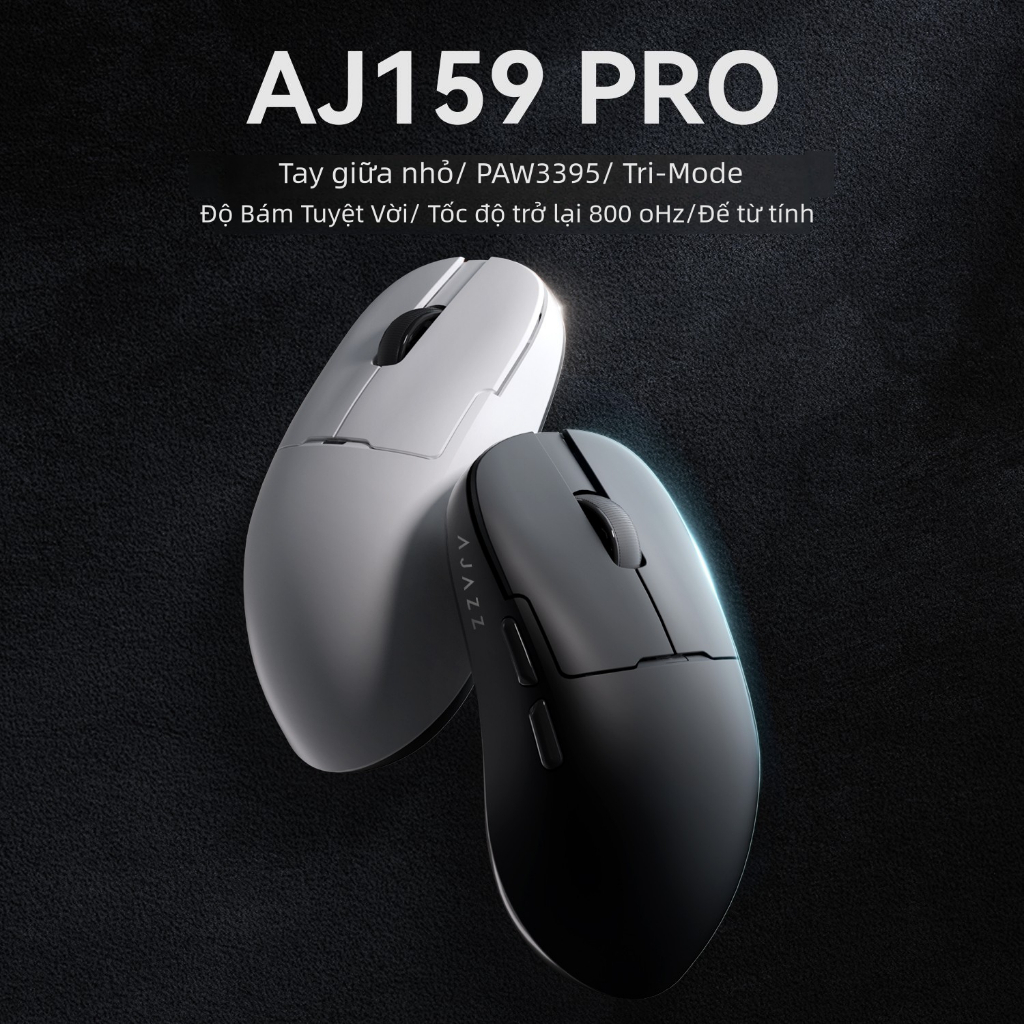 AJAZZ AJ159 Pro Paw3395 Sensor เมาส์ไร้สายสามโหมด 8k เมาส์สําหรับเล่นเกม Rgb ฐานชาร์จแม่เหล็กน้ําหนั