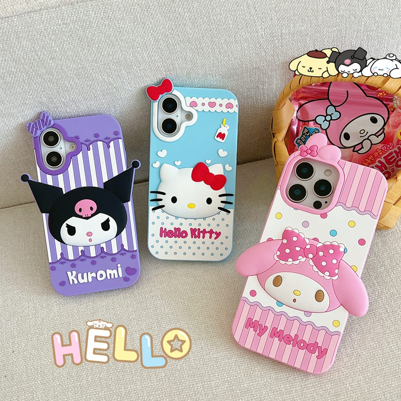 11 12 13 13promax 14pro max 14plus 16plus 15plus 15pro max 16pro max 16 น่ารัก kuromi melody hello kitty เคส iphone การ์ตูนเคสมือถือซิลิโคนปกอ่อนเกราะป้องกัน