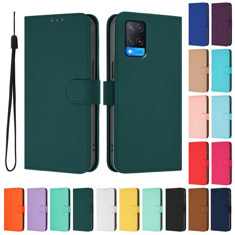 หรูหราสําหรับoppo A56 5G A55 A54 4G A54S A16 A16S A52 A72 A92 Slimกระเป๋าสตางค์ช่องใส่การ์ดหนังนุ่มพลิกผิวแม่เหล็กป้องกันขาตั้งฝาครอบกรณี