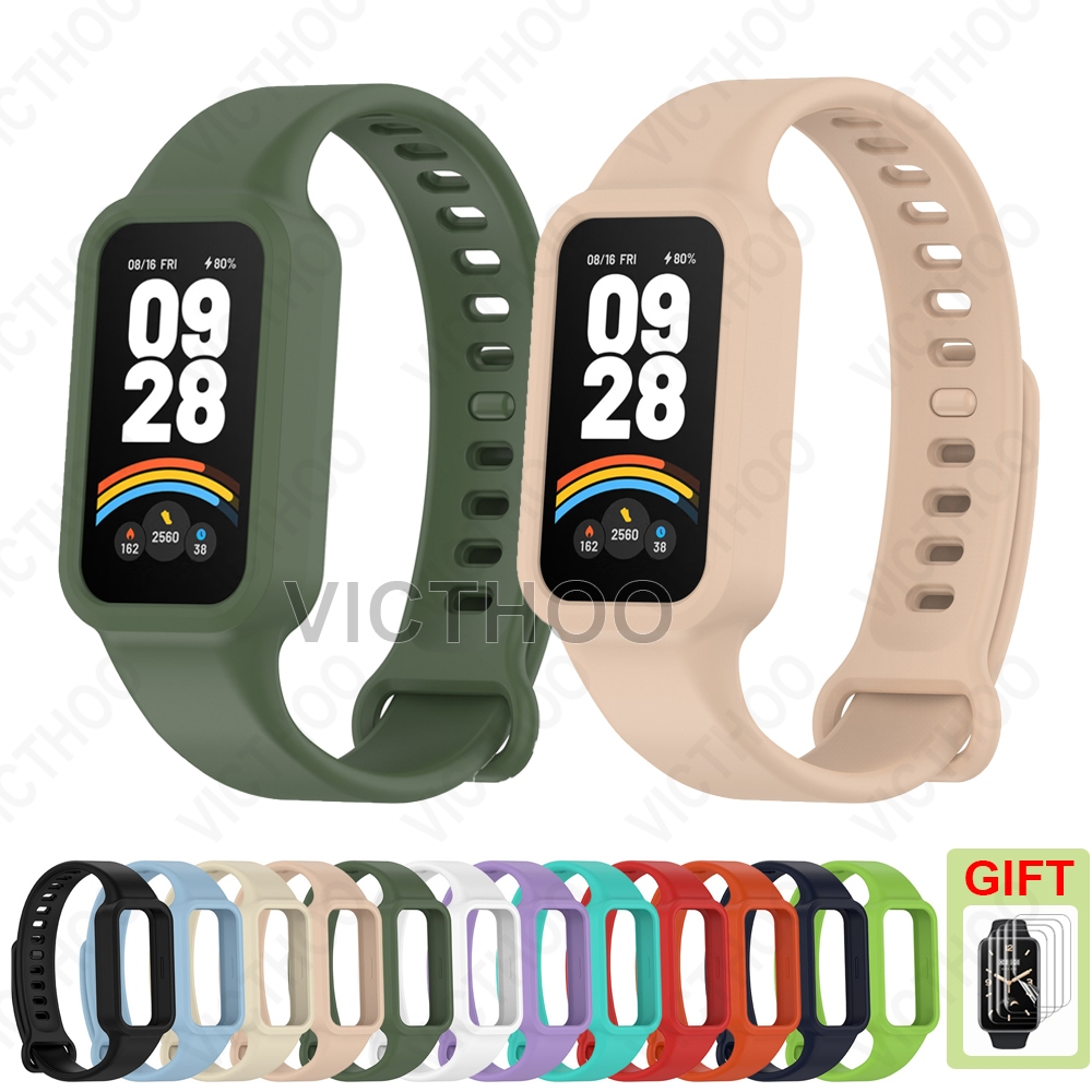 สายรัดยางนุ่มสําหรับ Xiaomi Smart Band 9 8 Active / Redmi Smart Band 3 2