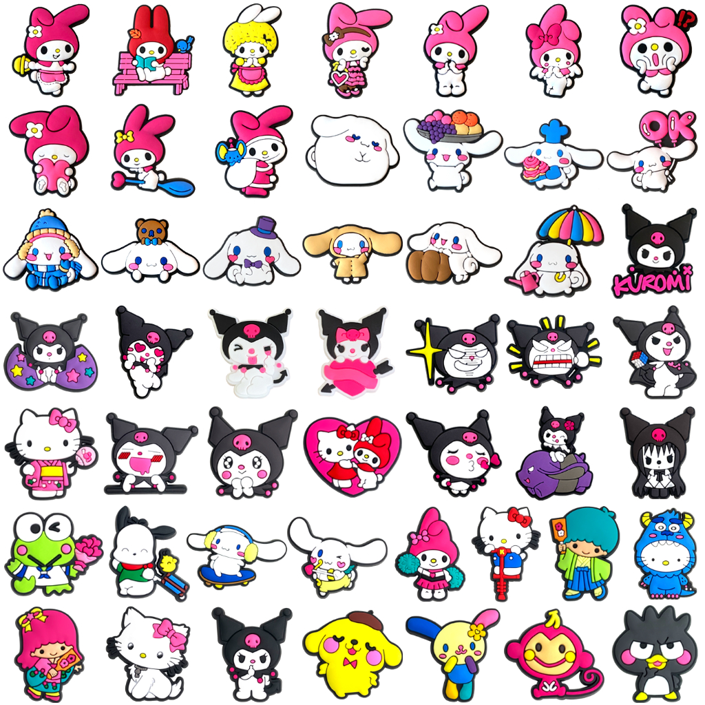 เสน่ห์รองเท้า 50 สไตล์ของอุปกรณ์ตกแต่งการ์ตูนพีวีซีพร้อมปุ่ม