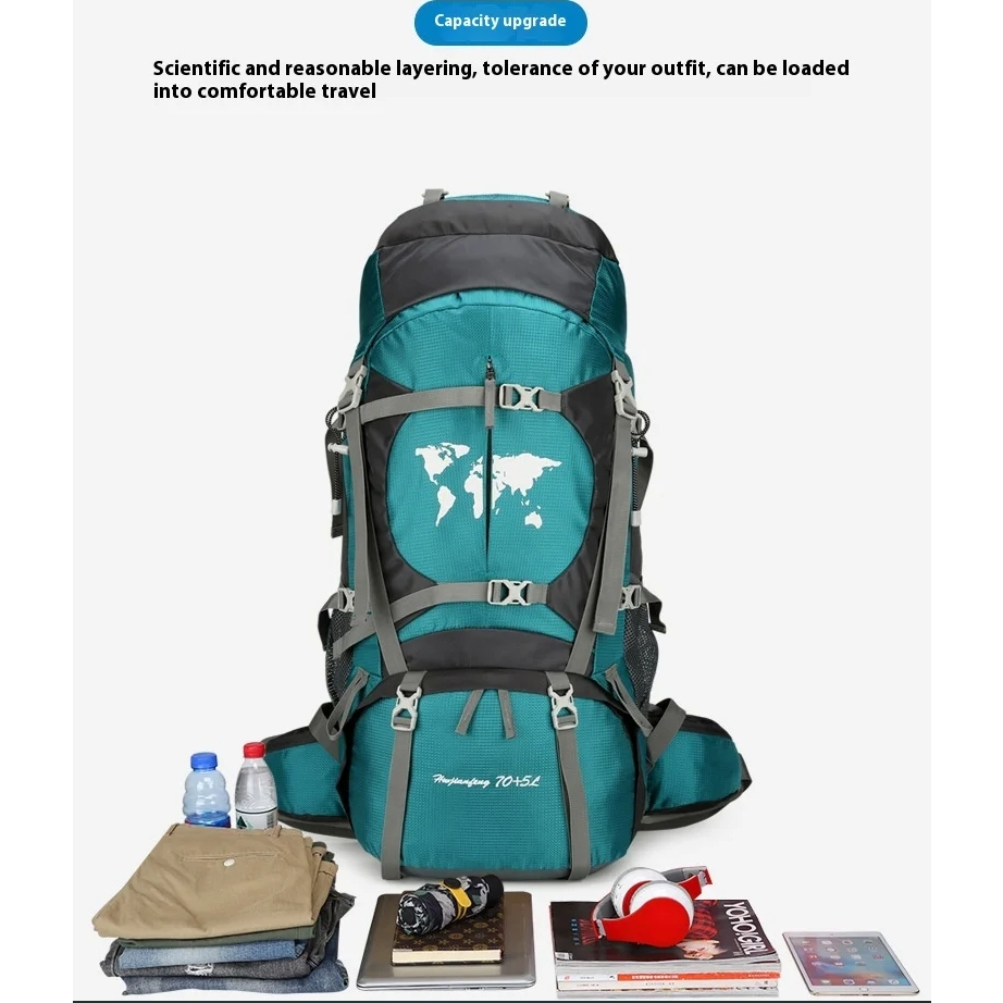 พร้อมสต็อก 75ล มืออาชีพเดินป่ากระเป๋าเป้สะพายหลังกระเป๋าปีนเขากันน้ําเดินทางกลางแจ้งตั้งแคมป์กระเป๋าเป้สะพายหลัง - รูปที่ 7