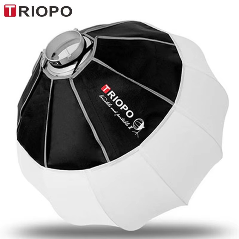 Triopo KQ65 65 ซม./26 "โคมไฟ Softbox ทรงกลมพับกล่องนุ่ม Quick-ติดตั้ง Bowens Mount สตูดิโอการถ่ายภาพวิดีโอแสง