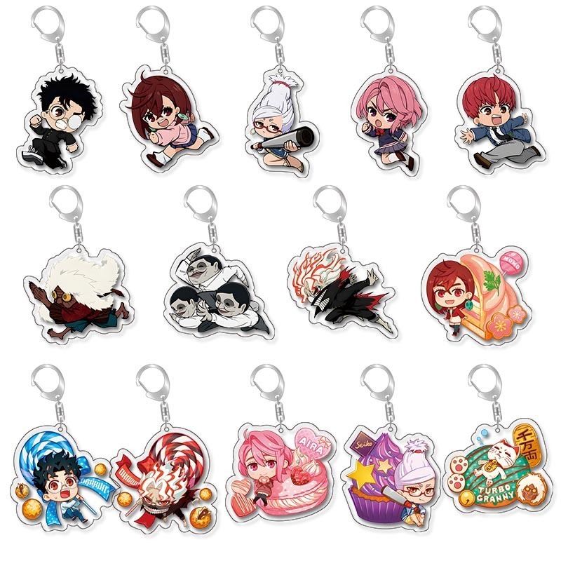 อะนิเมะ Dandadan Momo Ayase Jiji Ken Takakura Okarun คอสเพลย์พวงกุญแจรูปพวงกุญแจอะคริลิคพวงกุญแจน่ารักจี้อุปกรณ์เสริม