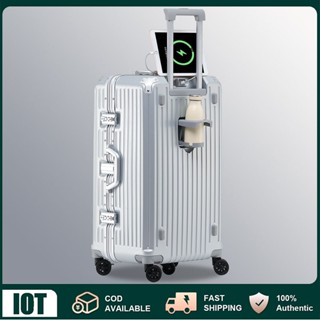 20 24 28นิ้วกระเป๋าเดินทางกรอบอลูมิเนียมแข็งแรงทนทานกระเป๋าเ…