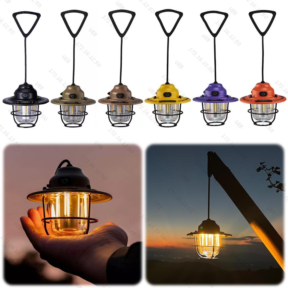 จัดส่งในกรุงเทพฯ Led Camping โคมไฟแขวน USB ชาร์จ IPX4 โคมไฟกันน้ําสําหรับเดินป่าตกปลา
