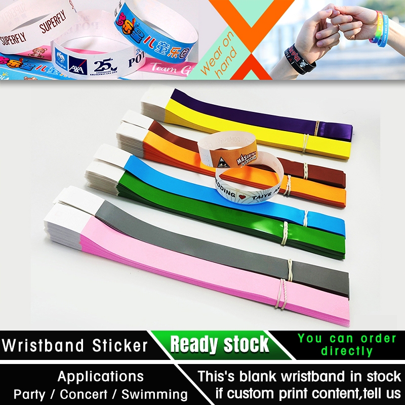 ที่กําหนดเอง Disposbel สายรัดข้อมือ ริบบิ้น งานข้อมือ ป้ายมือ tyvek ซาติน