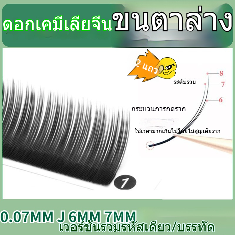 [12Rows]0.07 สไตล์การ์ตูน Camellia ขนตาล่าง Single More Take Fox Series Grafting Beauty Eyelash Shop เฉพาะไม่มีรากหลวมสไตล์ไทย