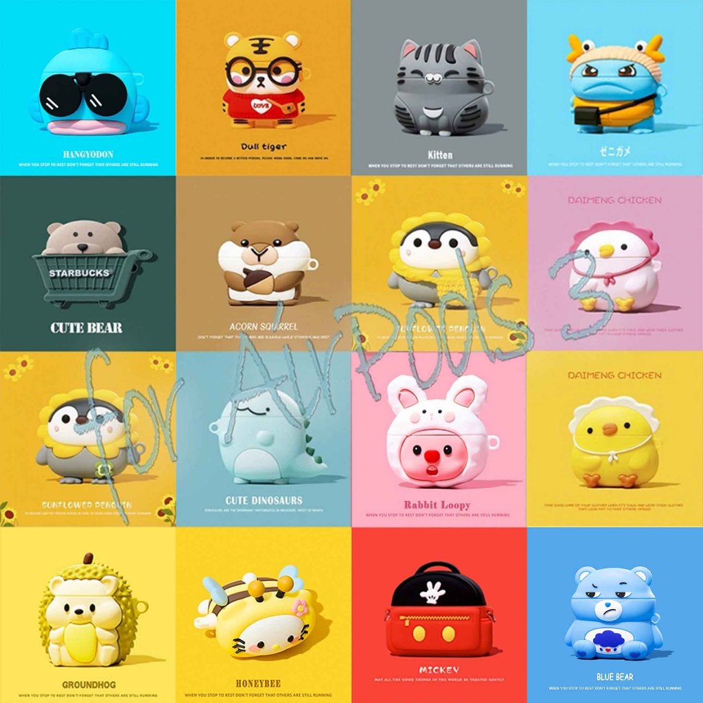 เคสป้องกันลายการ์ตูนน่ารัก รุ่นใหม่ 2025 สําหรับ AirPods 4, AirPods Pro 3, AirPods 2gen