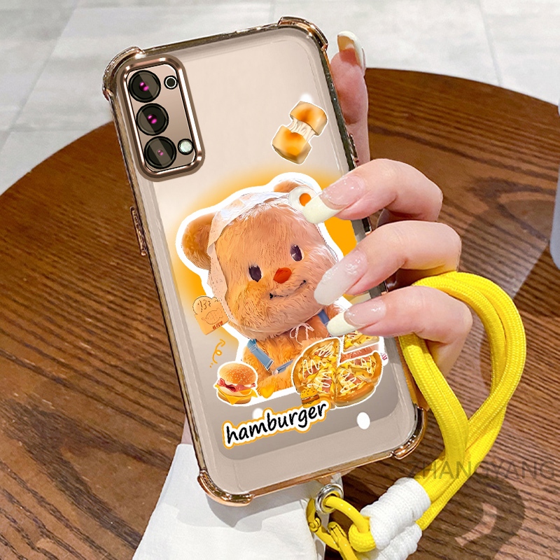 new สีcase สําหรับ OPPO Reno 5 Reno 5k ความงามการ์ตูนน่ารักตุ๊กตาหมีไฟฟ้า anti drop เคสโทรศัพท์ TPU ดีไซน์ใหม่ soft case พร้อมเชือกแขวน