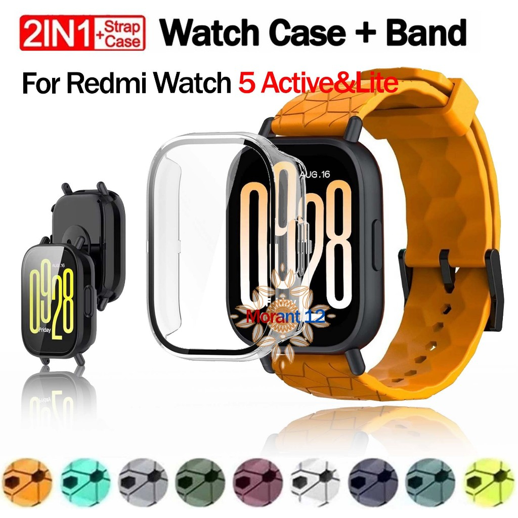 สายซิลิโคนสําหรับ Redmi Watch 5 Active/lite กระจกนิรภัย + PC กรณีป้องกันหน้าจอ shell กันชนสําหรับ Redmi Watch 3 Active ฟิล์มอุปกรณ์เสริม