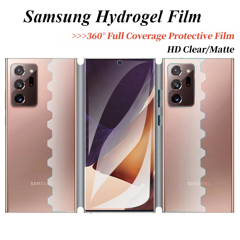 360° HD/Matte Hydrogel ฟิล์มสําหรับ Samsung Galaxy S25ultra/S24 Ultra/S23 Ultra/S22 Ultra/S21 Plus/S20FE/S10 Plus Full Cover Soft Screen Protector