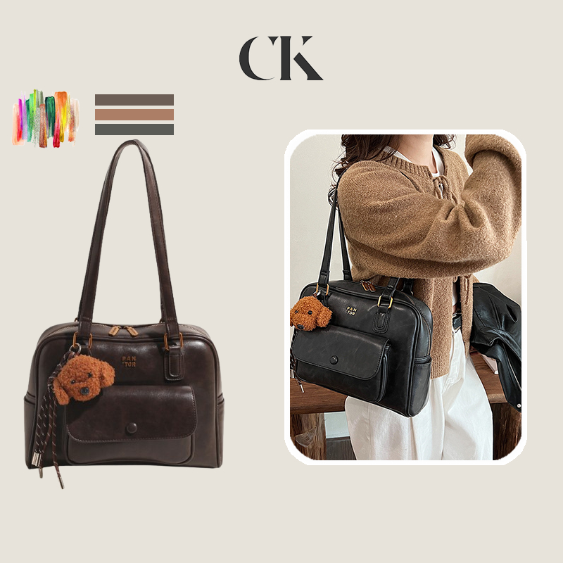 CINVAI&KROZE กระเป๋าสะพายความจุขนาดใหญ่ระดับไฮเอนด์ใหม่ฤดูใบไม้ร่วง ฤดูหนาวกระเป๋าโท้ทย้อนยุค