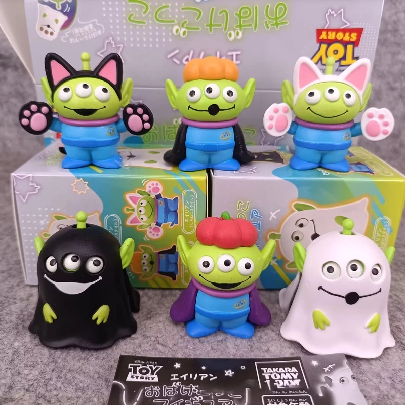 6 ชิ้น/เซ็ต 4 ซม.อะนิเมะของเล่น Story รูป Aliens Cat Ghost Pumpkin Head All Saints Day รุ่น Q PVC Action Figures ตุ๊กตาฮาโลวีนของเล่น
