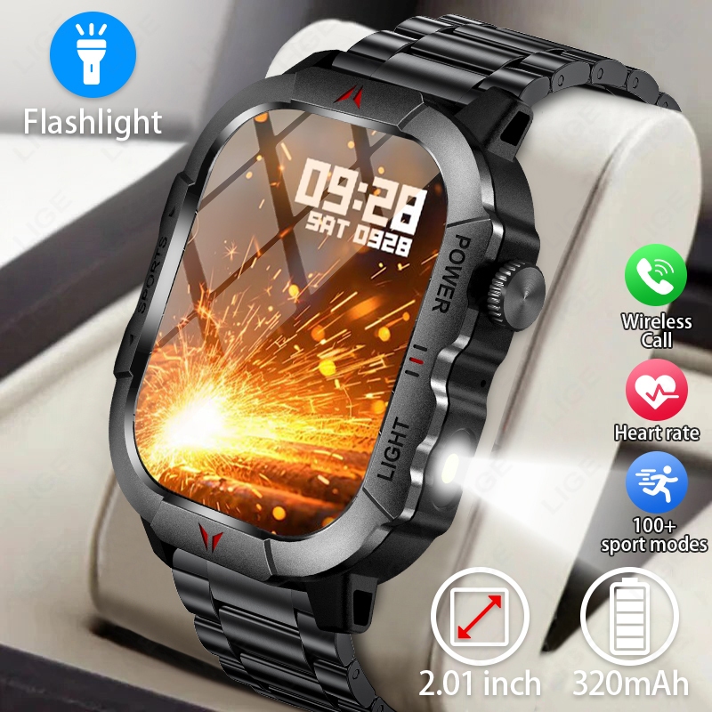 LIGE X31 สมาร์ทวอท์ช Original Unisex HD Full Touch กีฬากลางแจ้ง IP68 กันน้ำฟิตเนส Tracker เครื่องวัดสุขภาพ 2.01” สมาร์ทวอทช์สำหรับ Android และ IOS