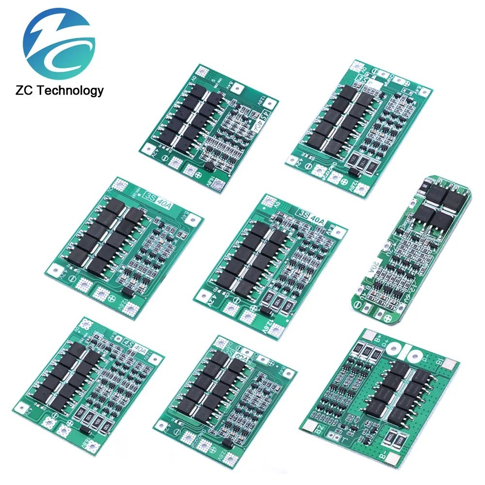 3s/4s 20 40AA 60A Li-ion แบตเตอรี่ลิเธียม Charger แผ่นป้องกัน 18650 BMS เจาะมอเตอร์ 11.1V 12.6V/14.8V 16.8V เสริม/Balance