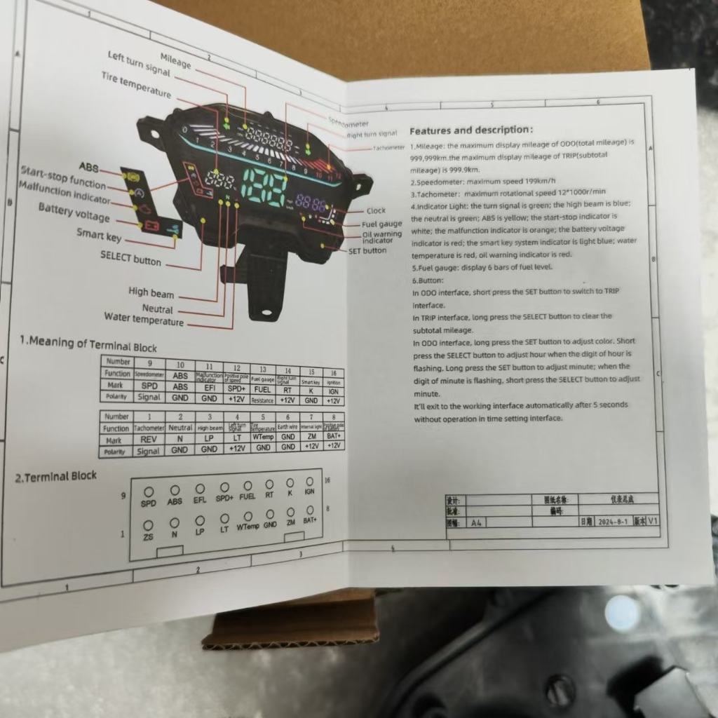 สําหรับ Honda Click125i v2/v3 Click150 Click160 สีขาว LED Full Digital Speedometer LED Digital Tachometer - รูปที่ 3
