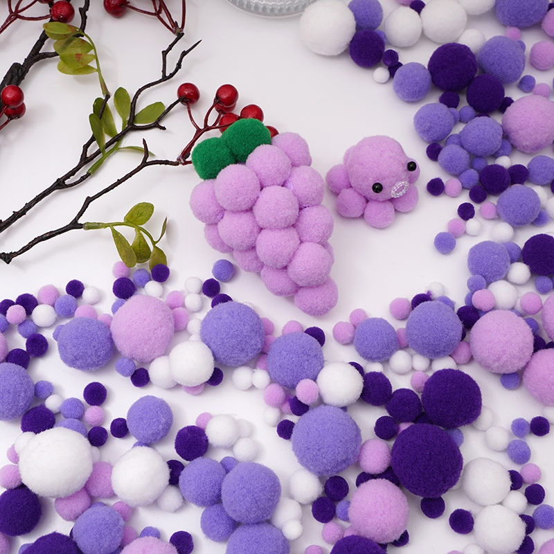 [0.8-3 มม.] สีม่วง Series Soft Plush Ball High-Elastic Fluffy Ball DIY ของเล่นเด็กงานแต่งงานอุปกรณ์ตกแต่งบ้าน DIY Craft อุปกรณ์อุปกรณ์เย็บผ้า