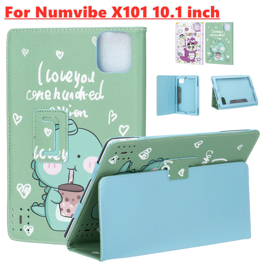 กรณีพลิกสําหรับแท็บเล็ต Android PC 5G Numvibe X101 10.1 นิ้วผ้าไหมรูปแบบฝาครอบ Flip ขาตั้งพับได้ Full Body ฝาครอบป้องกัน
