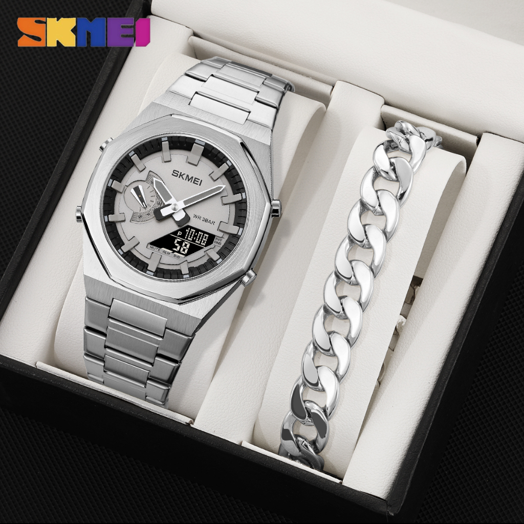 Skmei นาฬิกาข้อมือดิจิทัล LED เรืองแสง หน้าจอคู่ ดิจิทัล สไตล์สปอร์ต แฟชั่นสําหรับผู้ชาย และผู้หญิง 1816