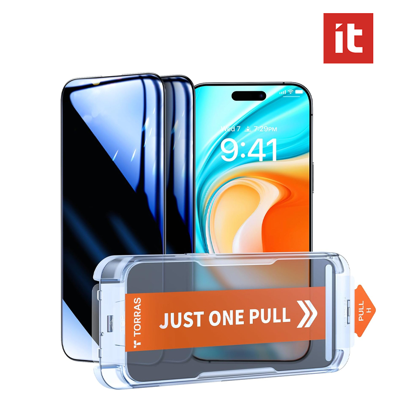 IT Military-Grade Shatterproof สําหรับ iPhone 17 air 11 12 13 14 15 16 Pro Max ตัวป้องกันหน้าจอความเป็นส่วนตัว [9H + ไม่สามารถแตกหักจาก 12FT Drop,กระจกนิรภัยป้องกัน Spy] Bubble Free