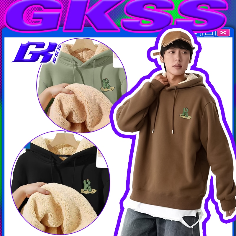 GKSSS เสื้อกันหนาวผู้ชายฤดูหนาวที่อบอุ่นหนาแห่งชาติอินเทรนด์สไตล์พิมพ์ด้านบน