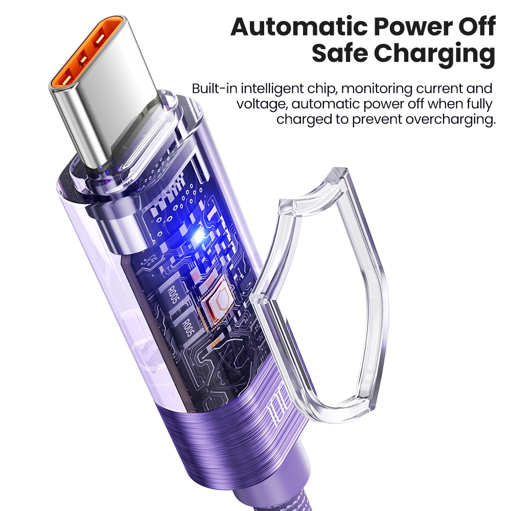 Toocki 100W USB Type C สายปิดอัตโนมัติ LED แสดงสถานะ Fast รูปที่ 3