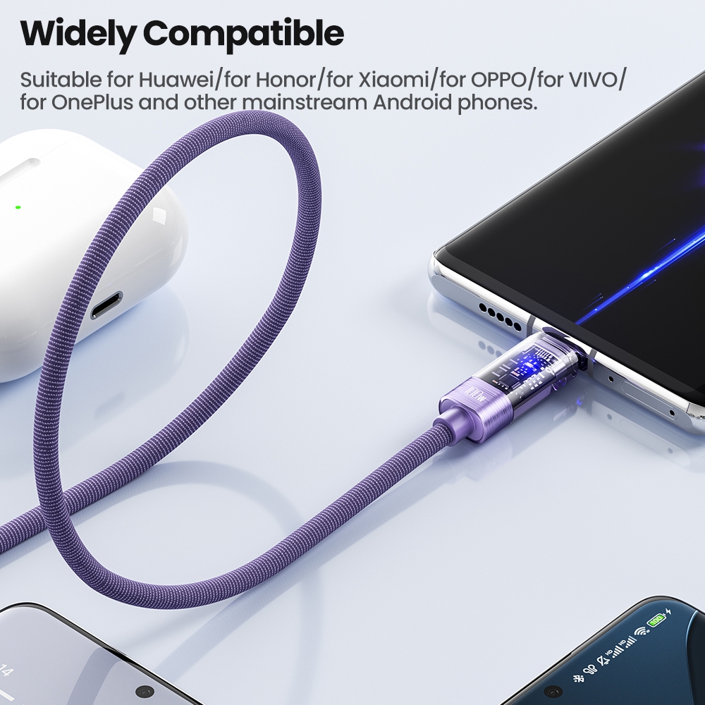 Toocki 100W USB Type C สายปิดอัตโนมัติ LED แสดงสถานะ Fast รูปที่ 7