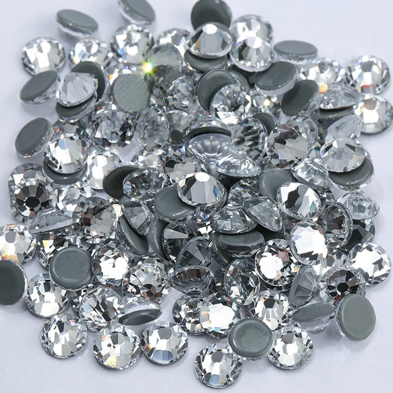 1440 ชิ้นคริสตัลใส Hotfix Rhinestone Flatback เหล็กบน Glitter Strass หิน Rhinestones