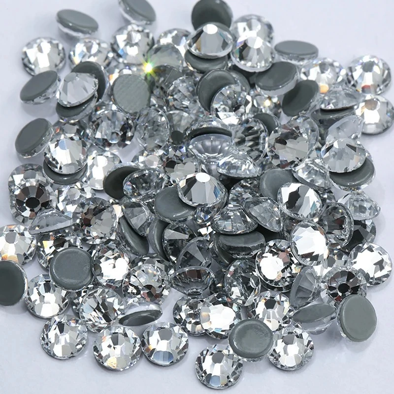 1440 ชิ้นคริสตัลใส Hotfix Rhinestone Flatback เหล็กบน Glitter Strass หิน Rhinestones