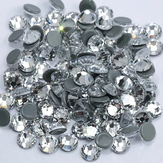 1440 ชิ้นคริสตัลใส Hotfix Rhinestone Flatback เหล็กบน Glitter Strass หิน Rhinestones