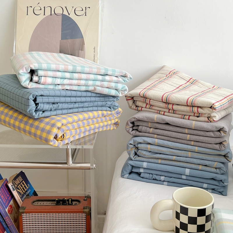 ปลอกผ้านวม 1 ชิ้น ผ้าฝ้ายบริสุทธิ์ ลายสก๊อต 100%cotton duvet cover 3 ฟุต 6ฟุต 5ฟุต
