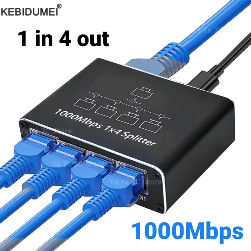 1000mbps 1 in 4 Out Ethernet Adapter 1 ถึง 2/3/4 RJ45 LAN Internet Splitter Cat 6 RJ45 Gigabit Switch สําหรับ PC แล็ปท็อปทีวีกล่อง Router