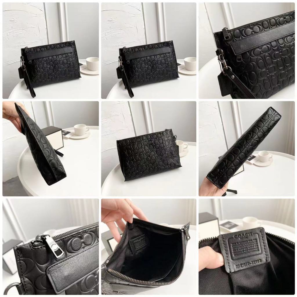 ของแท้ 100% COAC * กระเป๋าผู้ชายแฟชั่นคลาสสิกใต้วงแขนกระเป๋าข้อมือกระเป๋าคลิปกระเป๋าคลัทช์ F29508