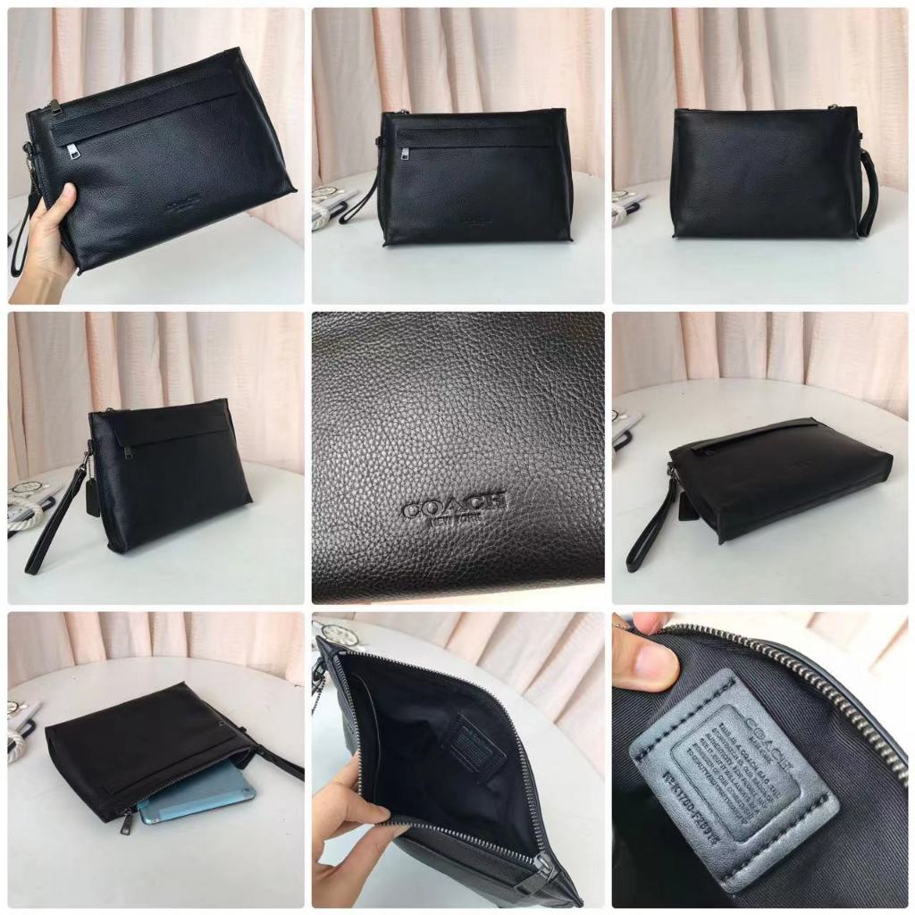 ของแท้ 100% COAC * กระเป๋าผู้ชายแฟชั่นคลาสสิกใต้วงแขนกระเป๋าข้อมือกระเป๋าคลิปกระเป๋าคลัทช์ F29508