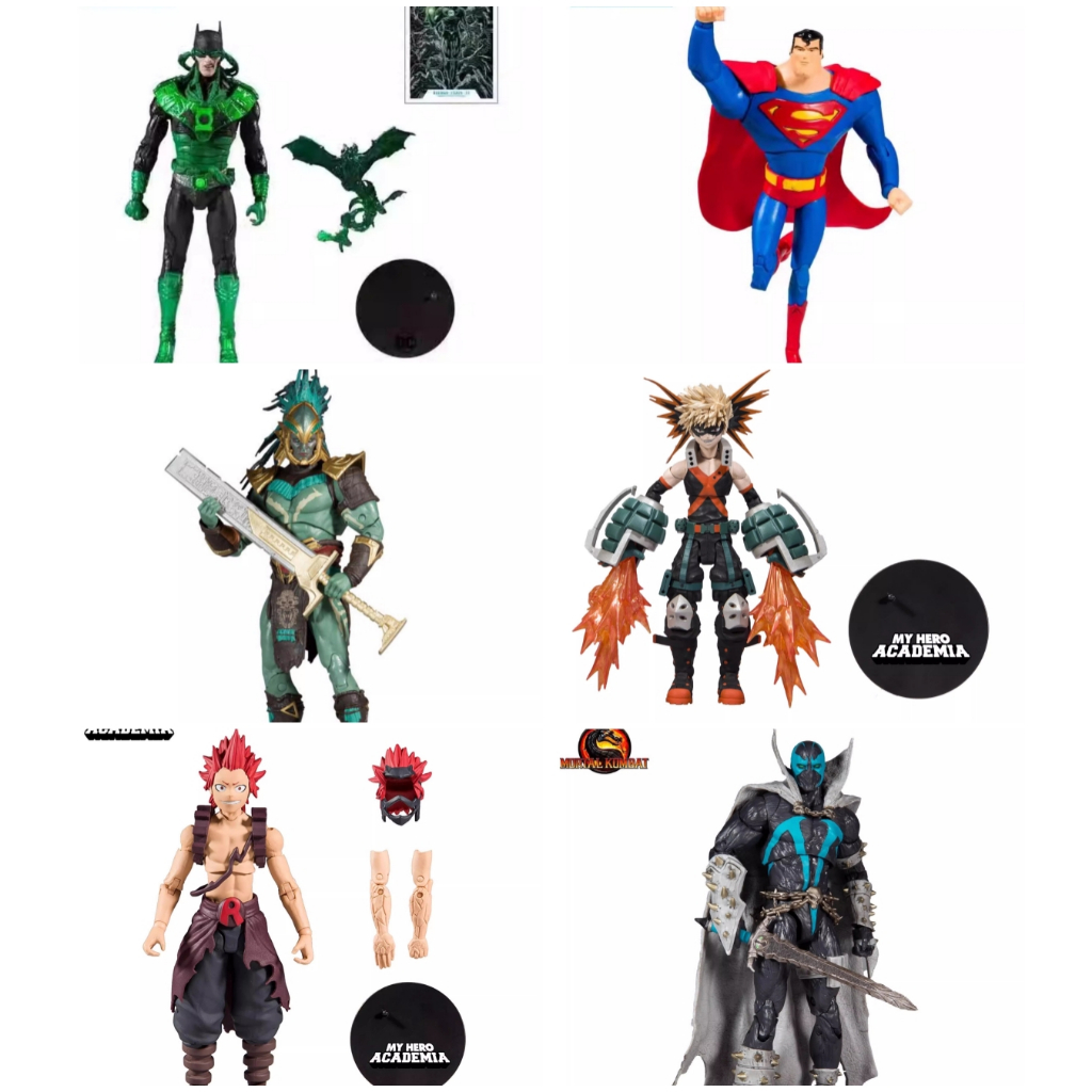 Mcfarlane DC3 series ฮีโร่ตัวน้อย Batman Spawn และแอ็คชั่นฟิกเกอร์ขนาด 7 นิ้วอื่นๆ