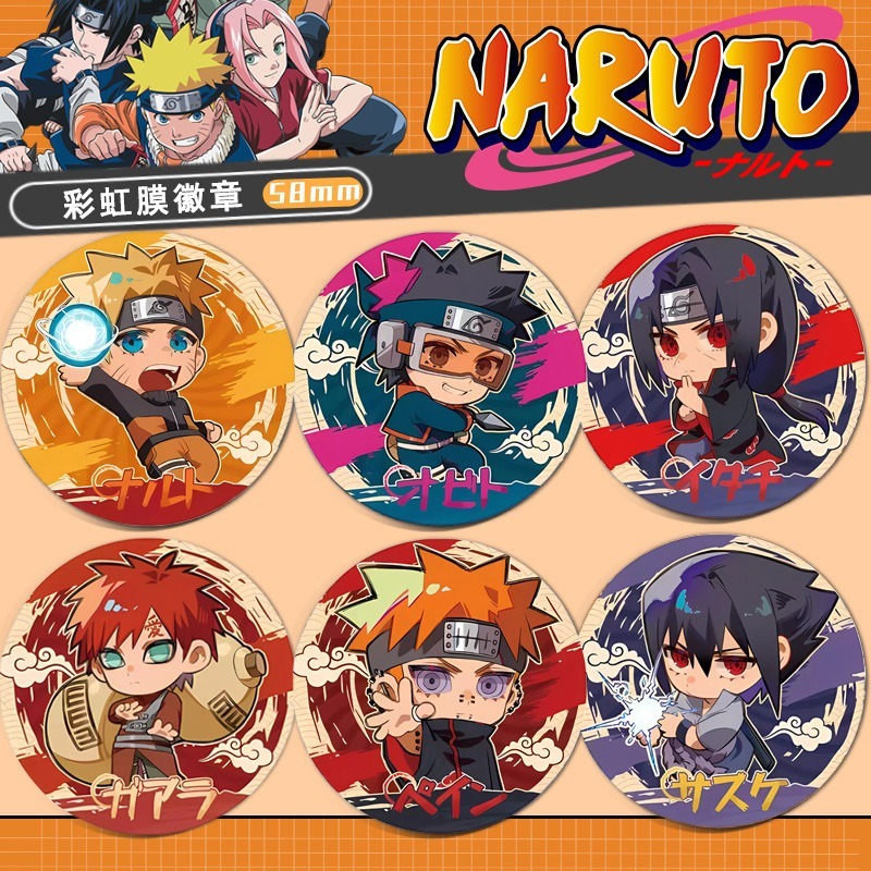 Naruto Shippuden อะนิเมะ Uzumaki Kakashi SASUKE Badge อะนิเมะเข็มกลัดคอสเพลย์ Pins แฟชั่นอุปกรณ์เสริมของขวัญ